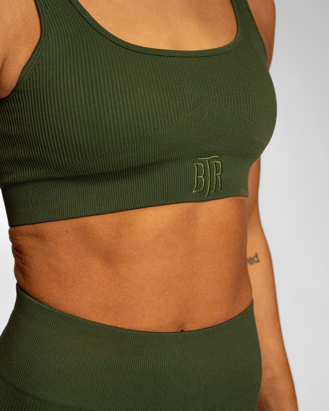 Close-up of ribbed performance fabric on Blacktop Ranch women’s set