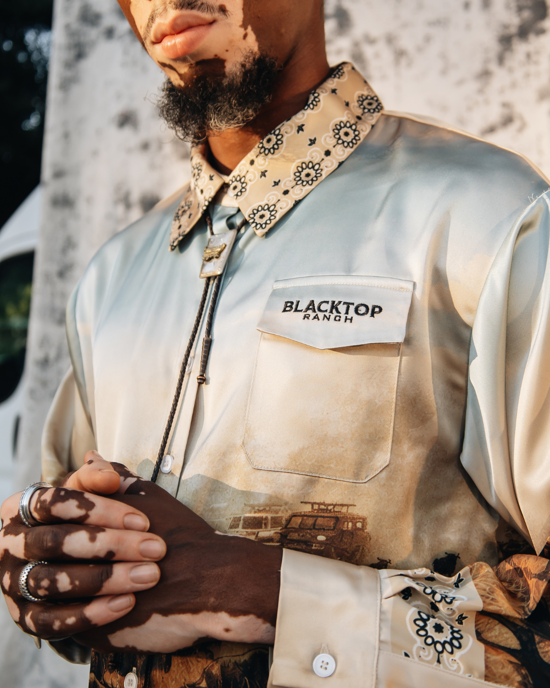 Wildebeest Western Silk Button Up
