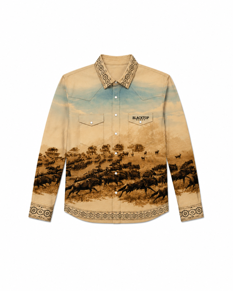 Wildebeest Western Silk Button Up