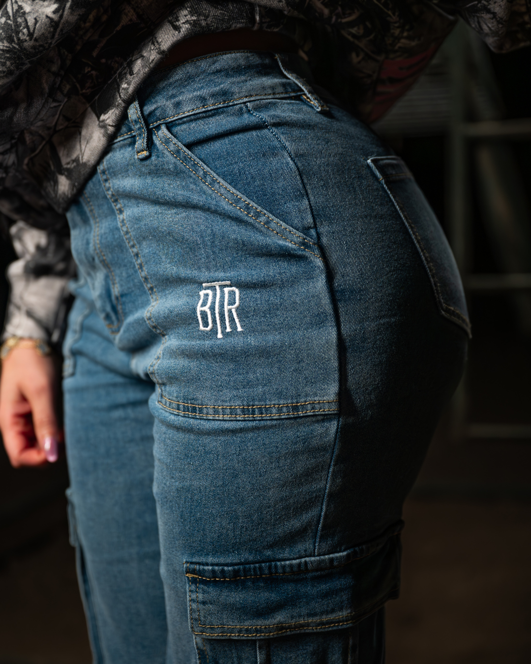 Blacktop Ranch cargo pants fabric texture utility design close-up women’s pants