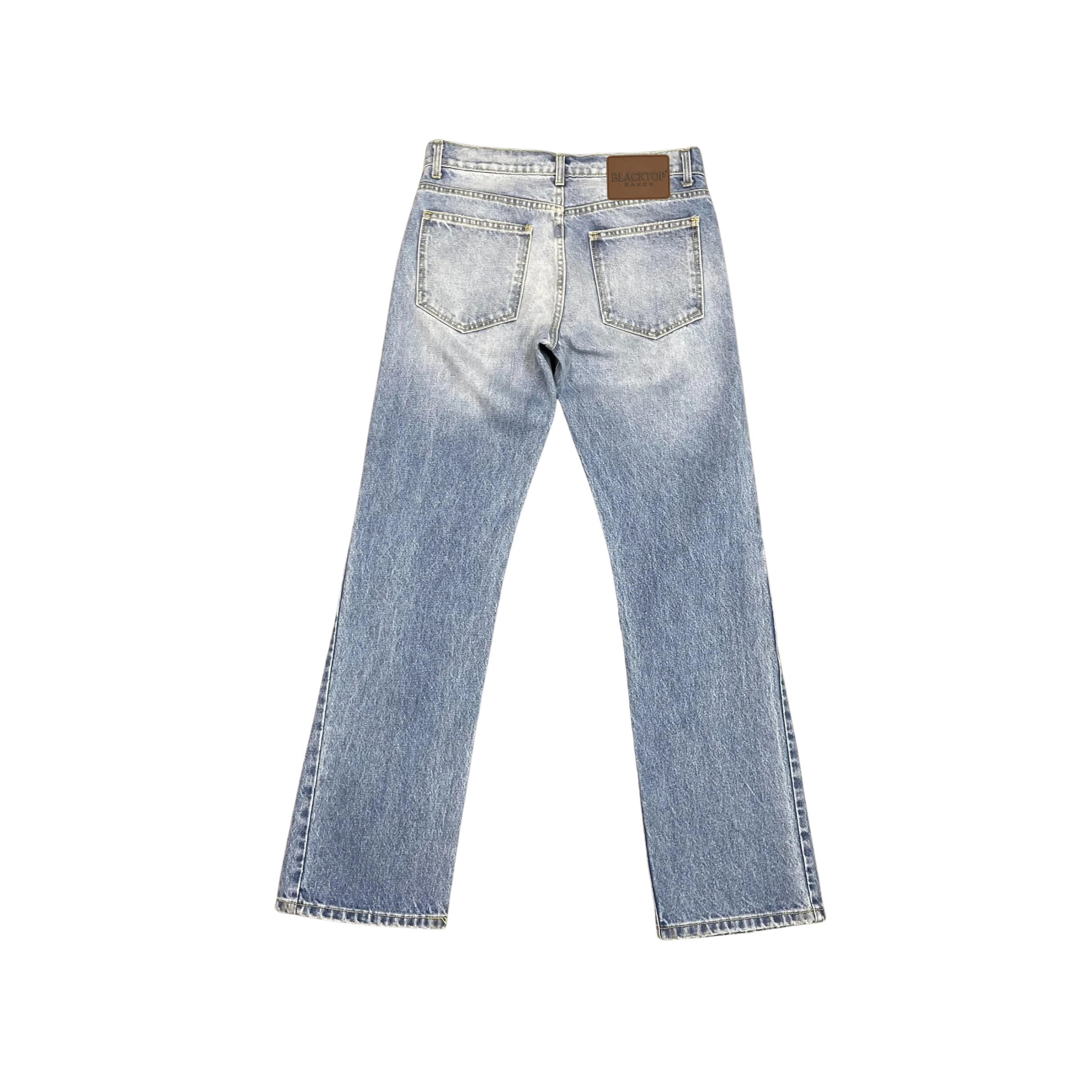 Back view of Blacktop Ranch bootleg denim pants classic fit jeans