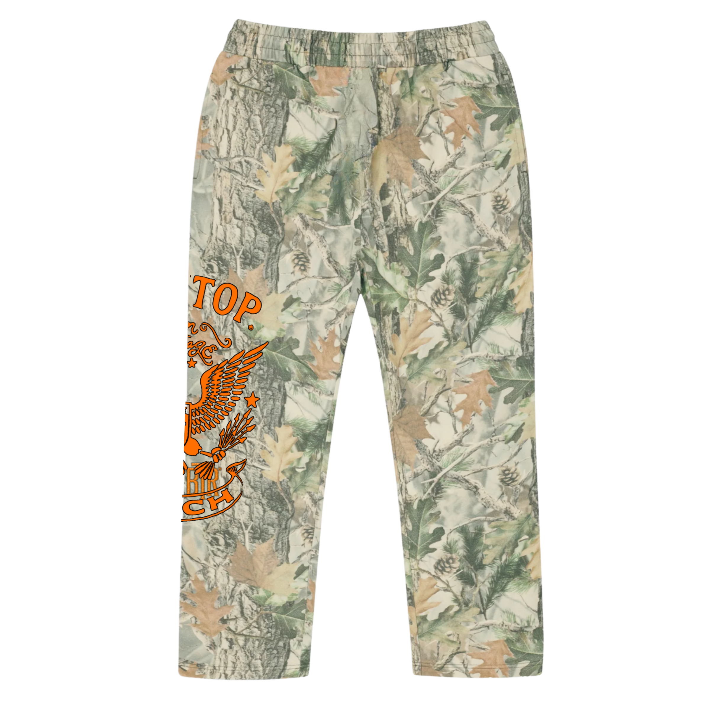 Back view of Blacktop Ranch camo sweats casual streetwear fit