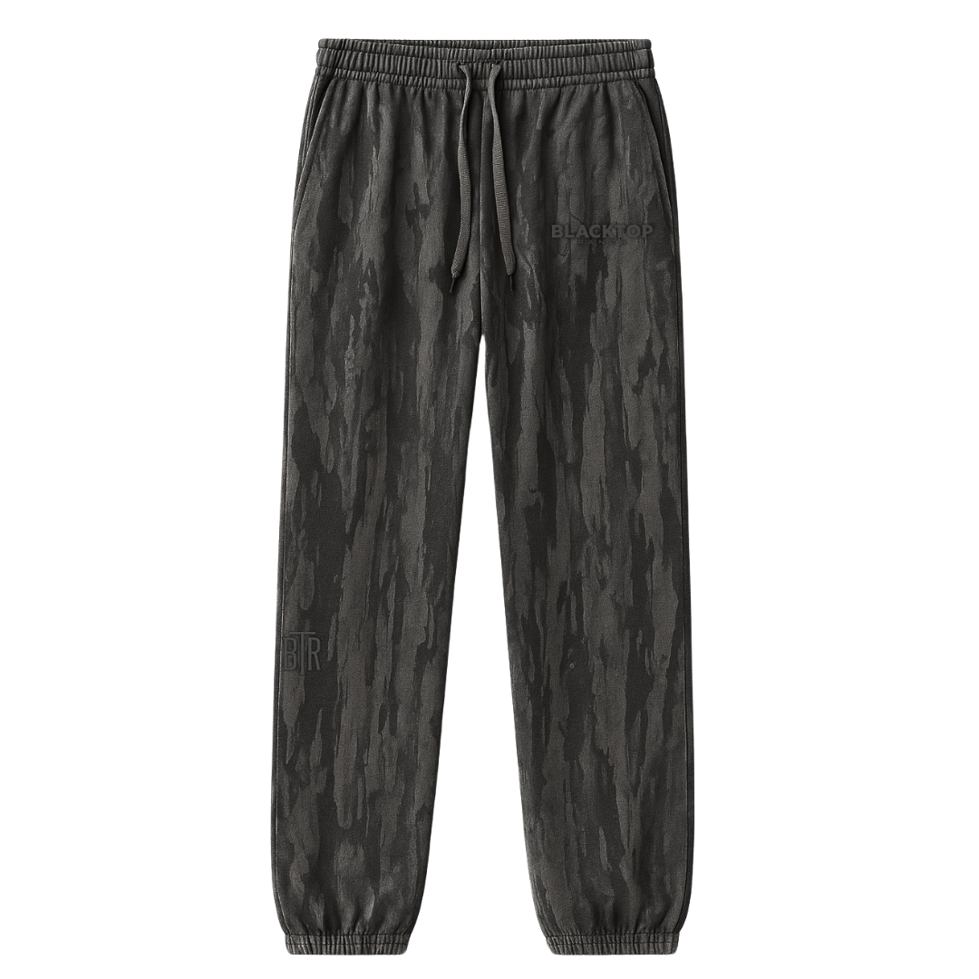 Front view of Blacktop Ranch drip dye sweatpants relaxed straight leg fit