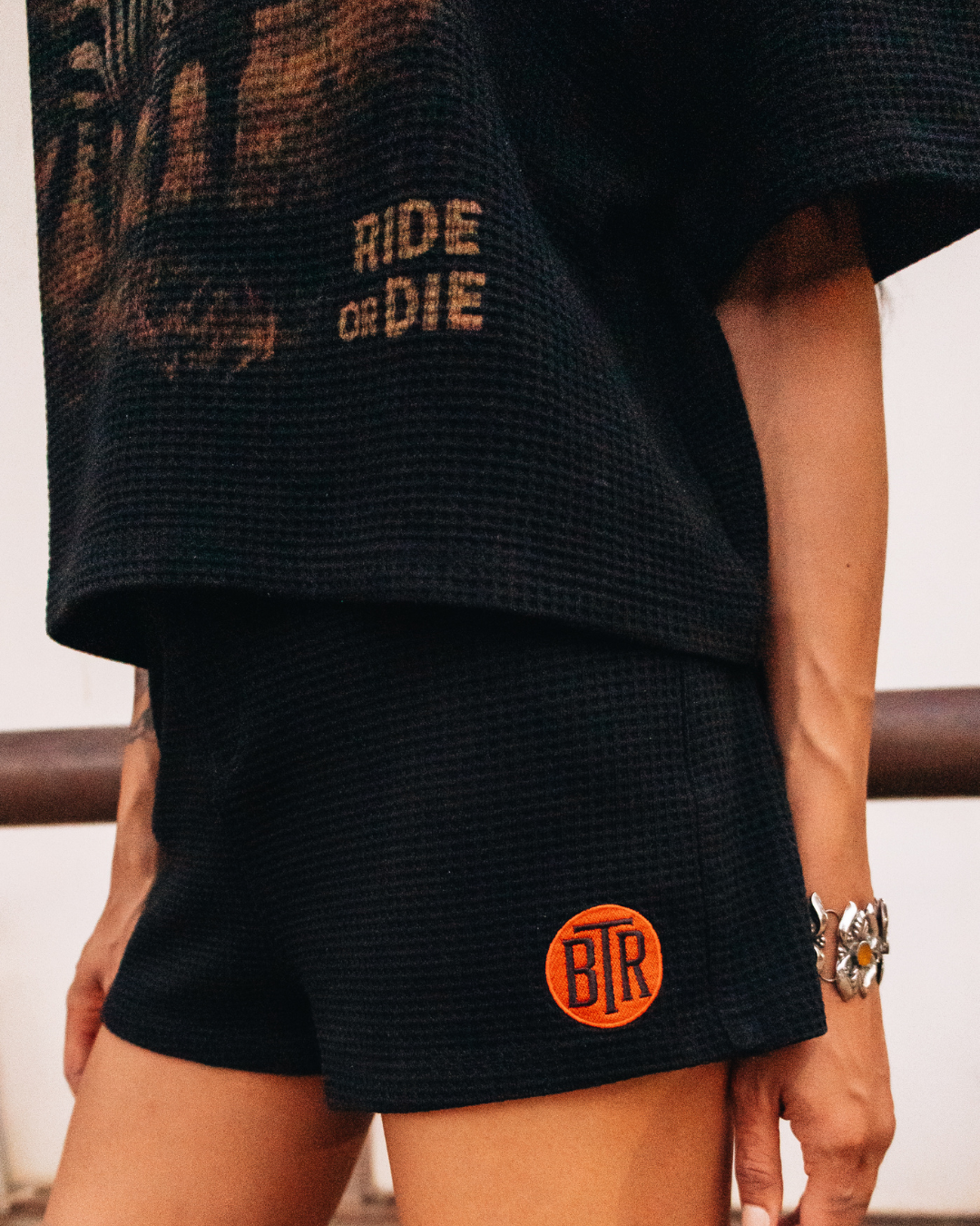 Ride or Die Zebra Waffle Shorts