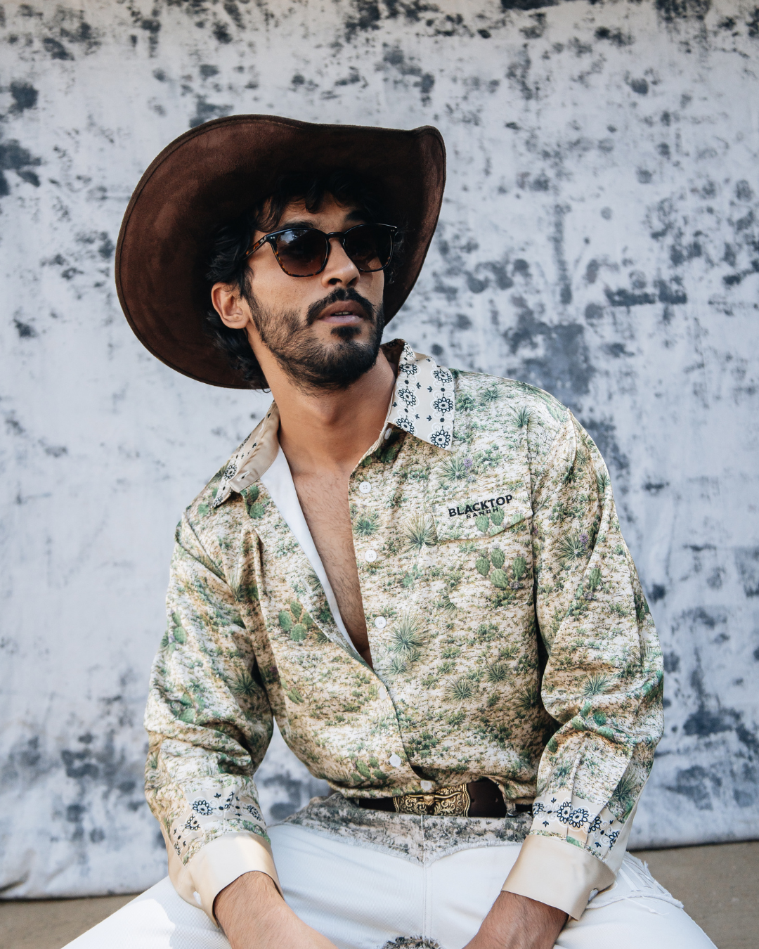 Texas Camo Western Silk Button Up
