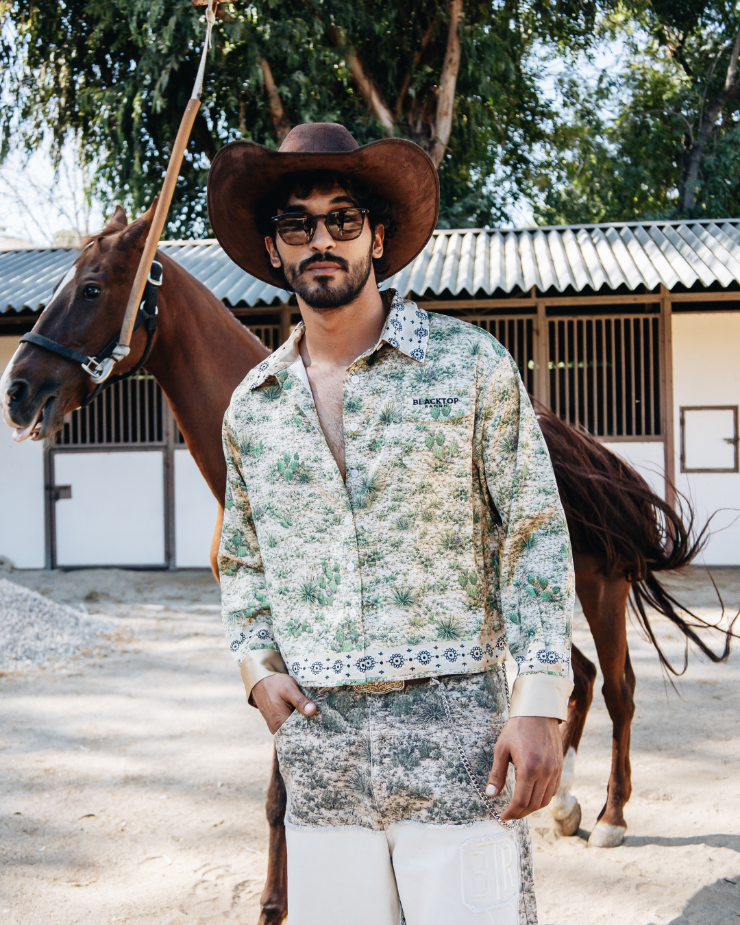 Texas Camo Western Silk Button Up