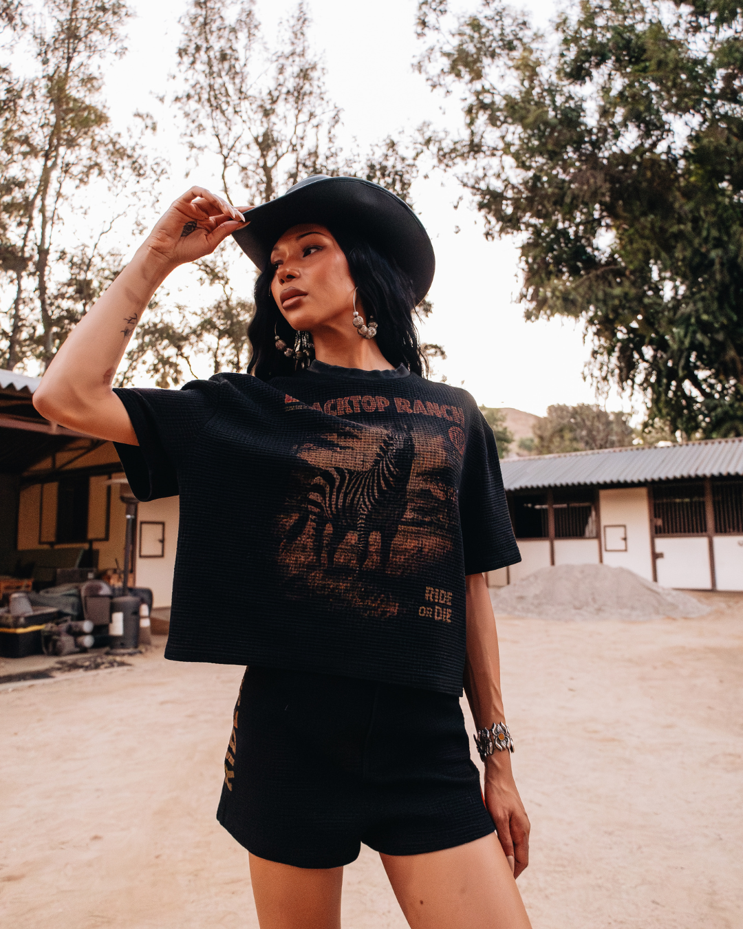 Ride or Die Zebra Waffle Shirt