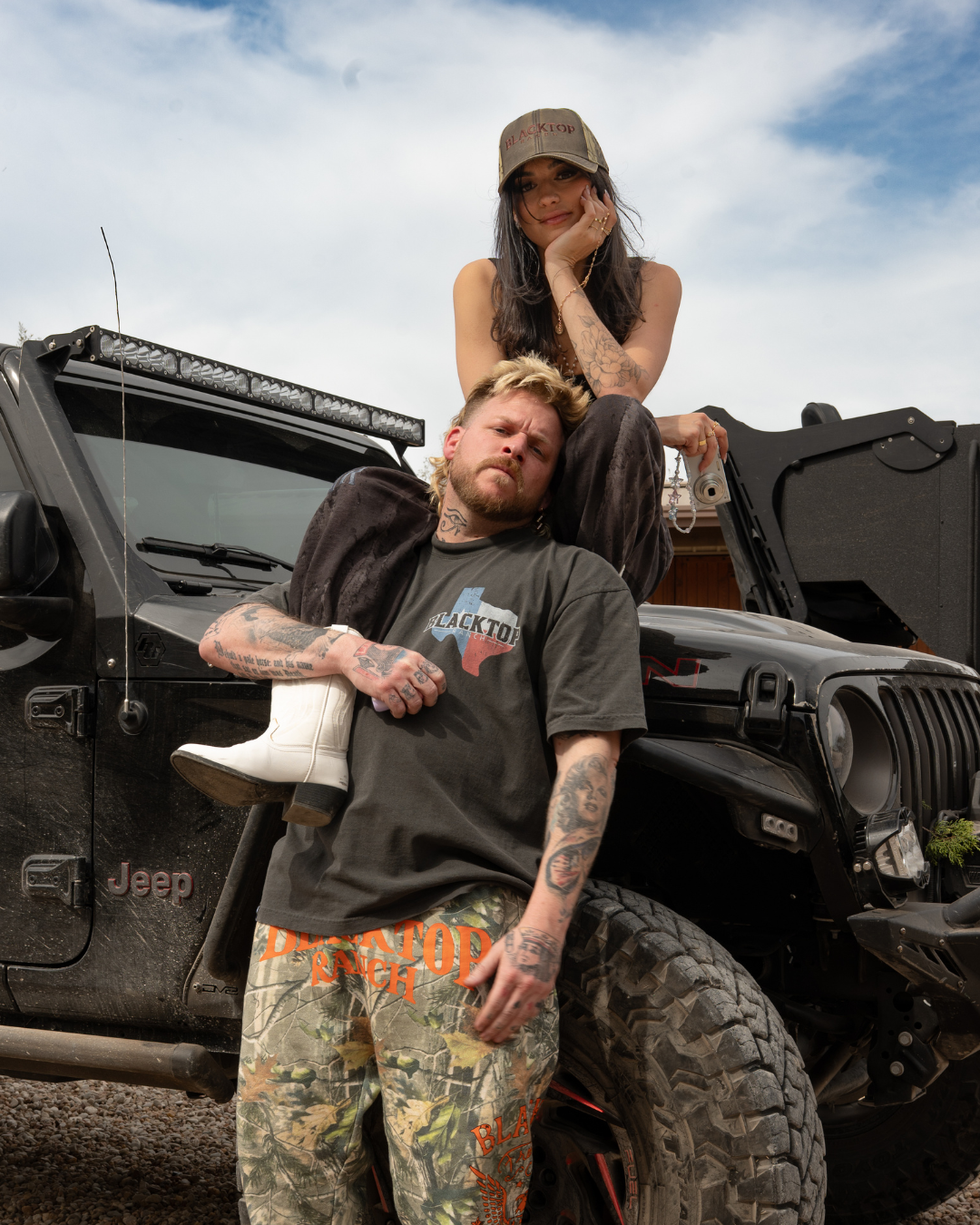 Vintage wash Blacktop Ranch OG t-shirt worn in everyday ranch-inspired outfit