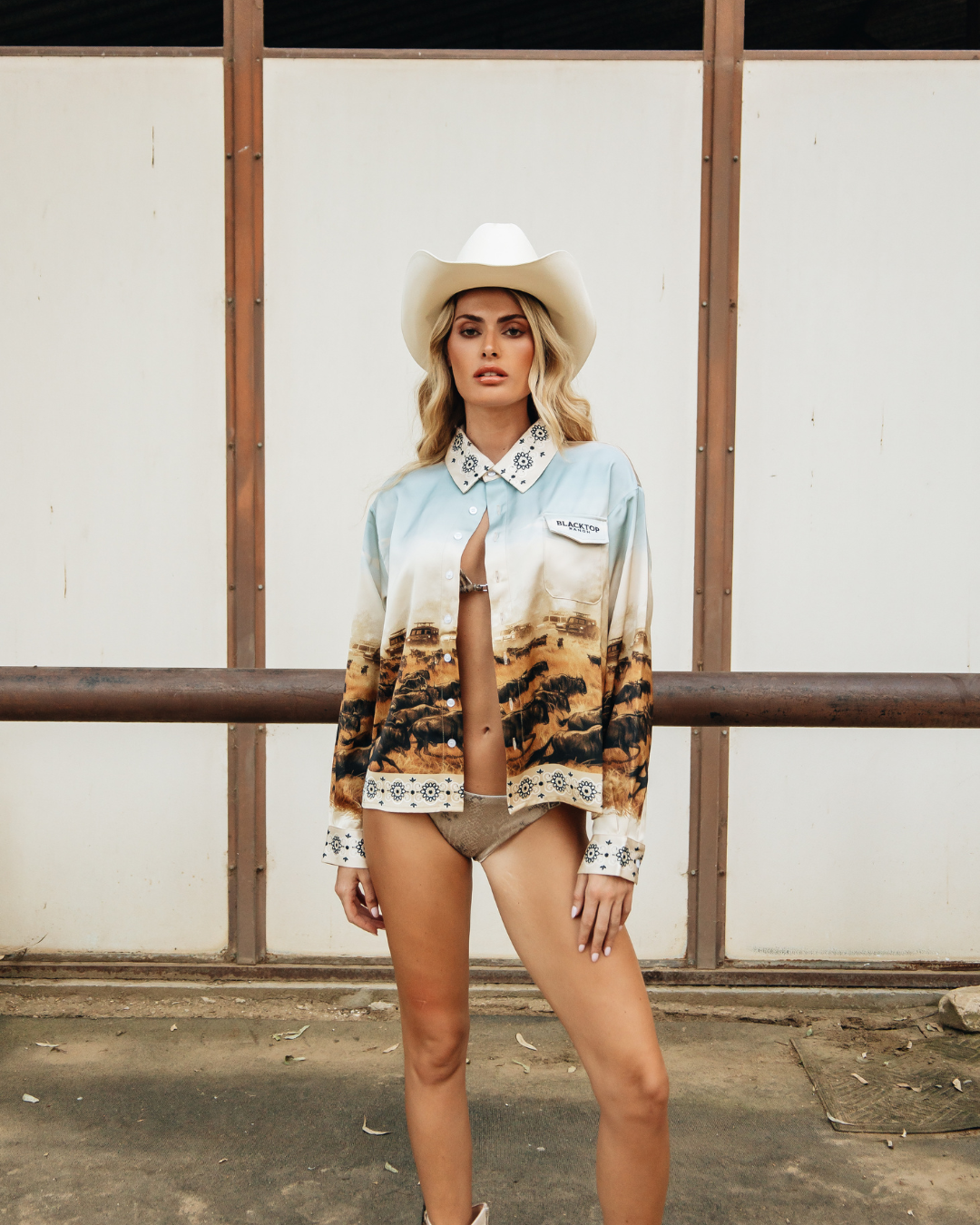 Wildebeest Western Silk Button Up