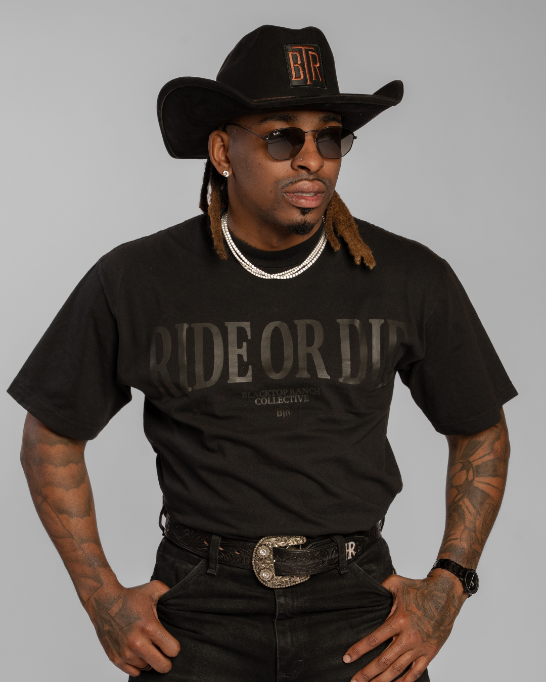 Relaxed fit Ride or Die garment dyed t-shirt Blacktop Ranch western streetwear