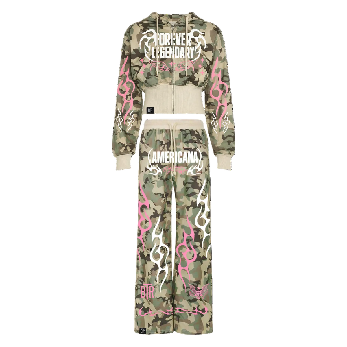 CARDI B x BTR Forever Legendary Camo Tracksuit Set