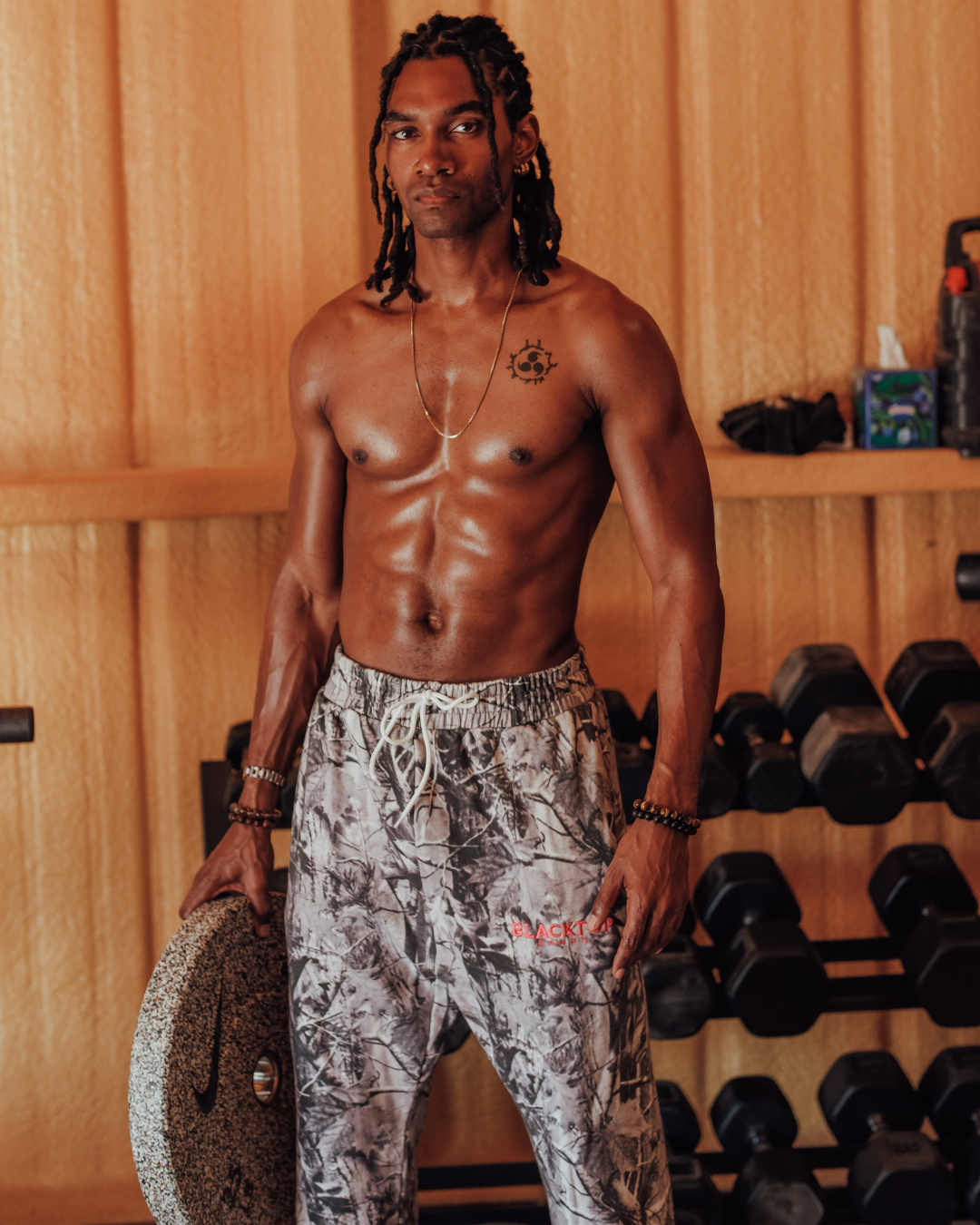 Blacktop Ranch camo sweatpants featured in everyday lifestyle fashion scene