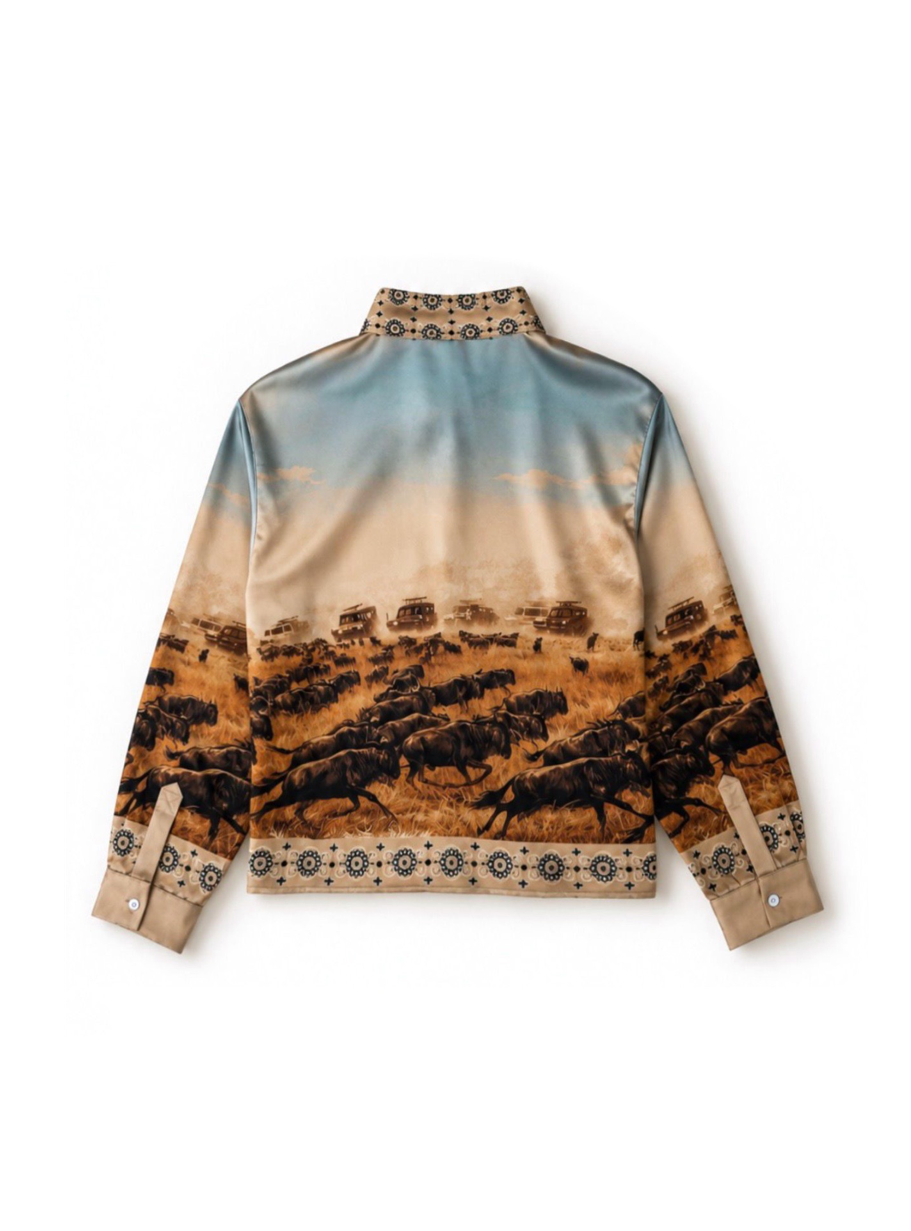 Wildebeest Western Silk Button Up