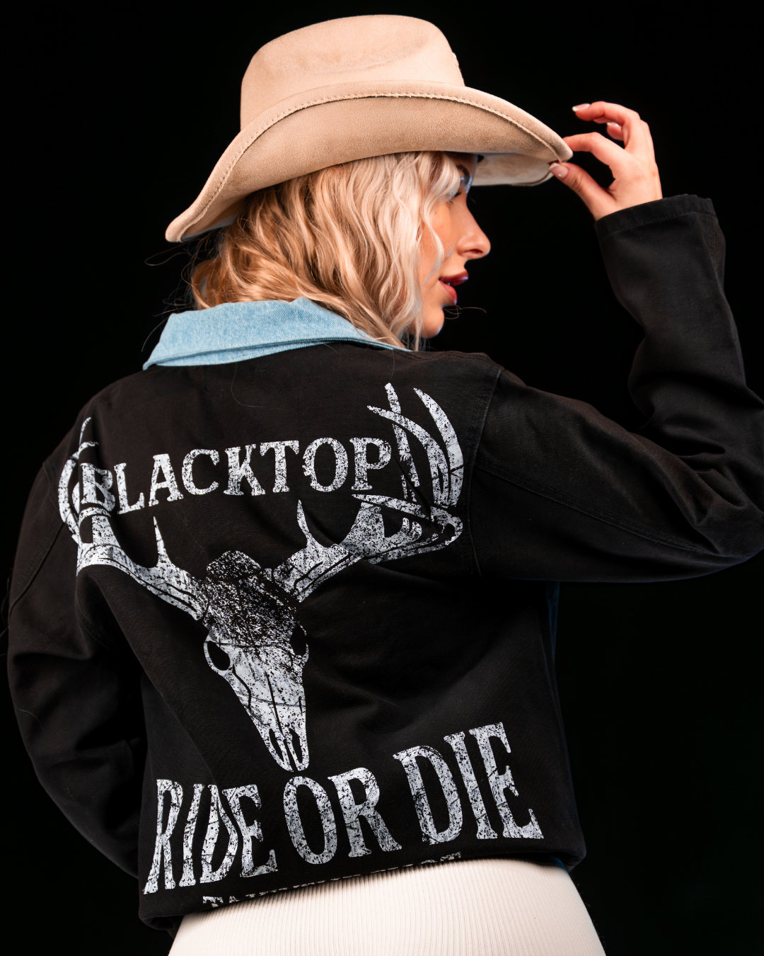 Workwear jacket styled for streetwear and utility use by Blacktop Ranch with Cowboy Hat