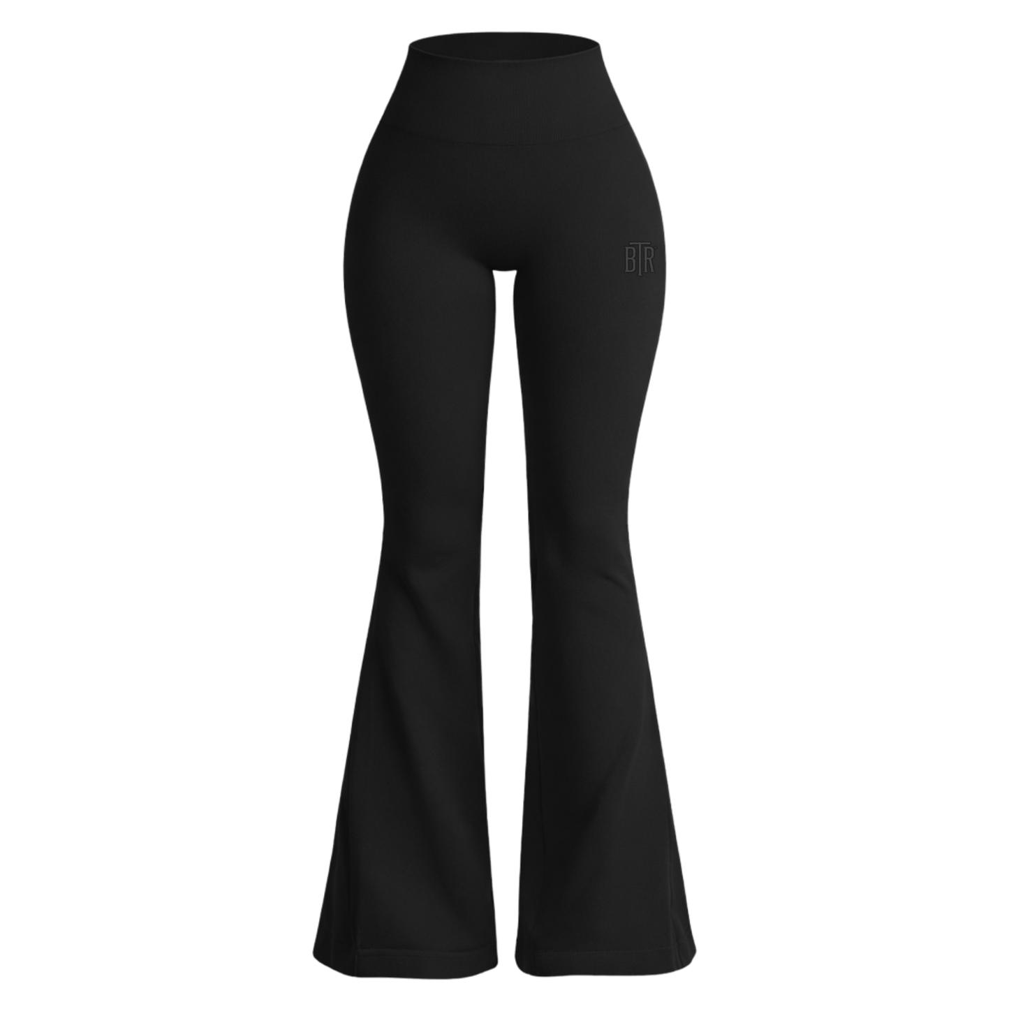 BTR Ribbed High-Waisted Flared Pants