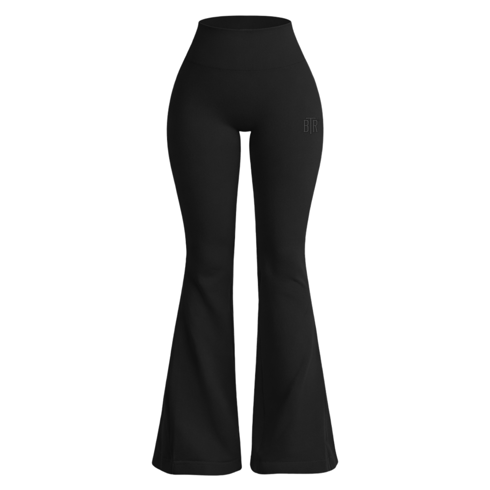 Black Ribbed flared pants by Blacktop Ranch high-waisted stretch women’s fashion