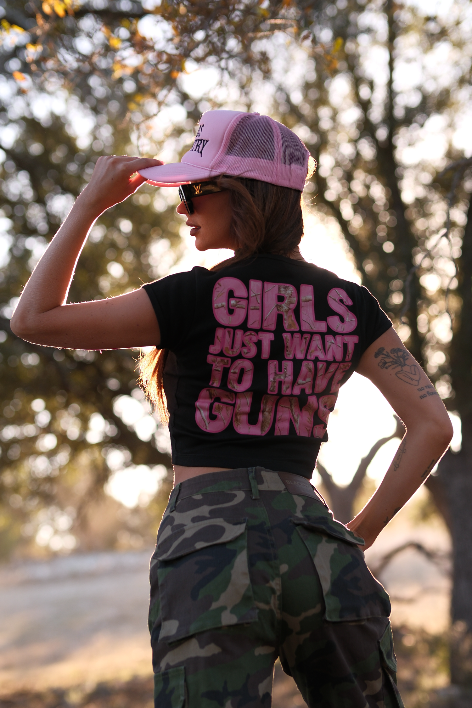 Pink mesh back detail on Blacktop Ranch God’s Country cap