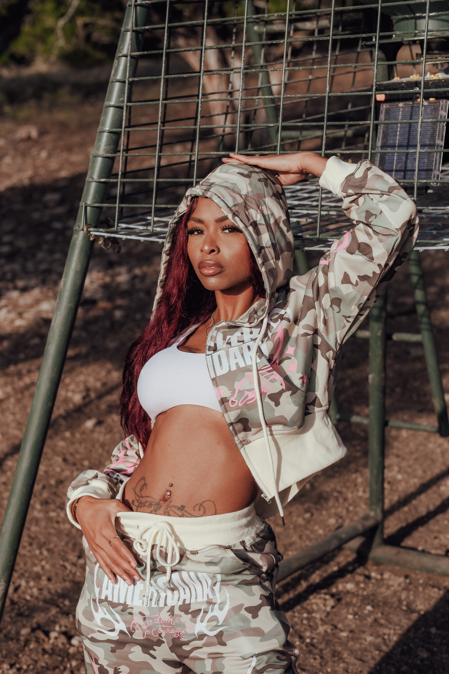 matching camo set women Blacktop Ranch streetwear two piece outfit