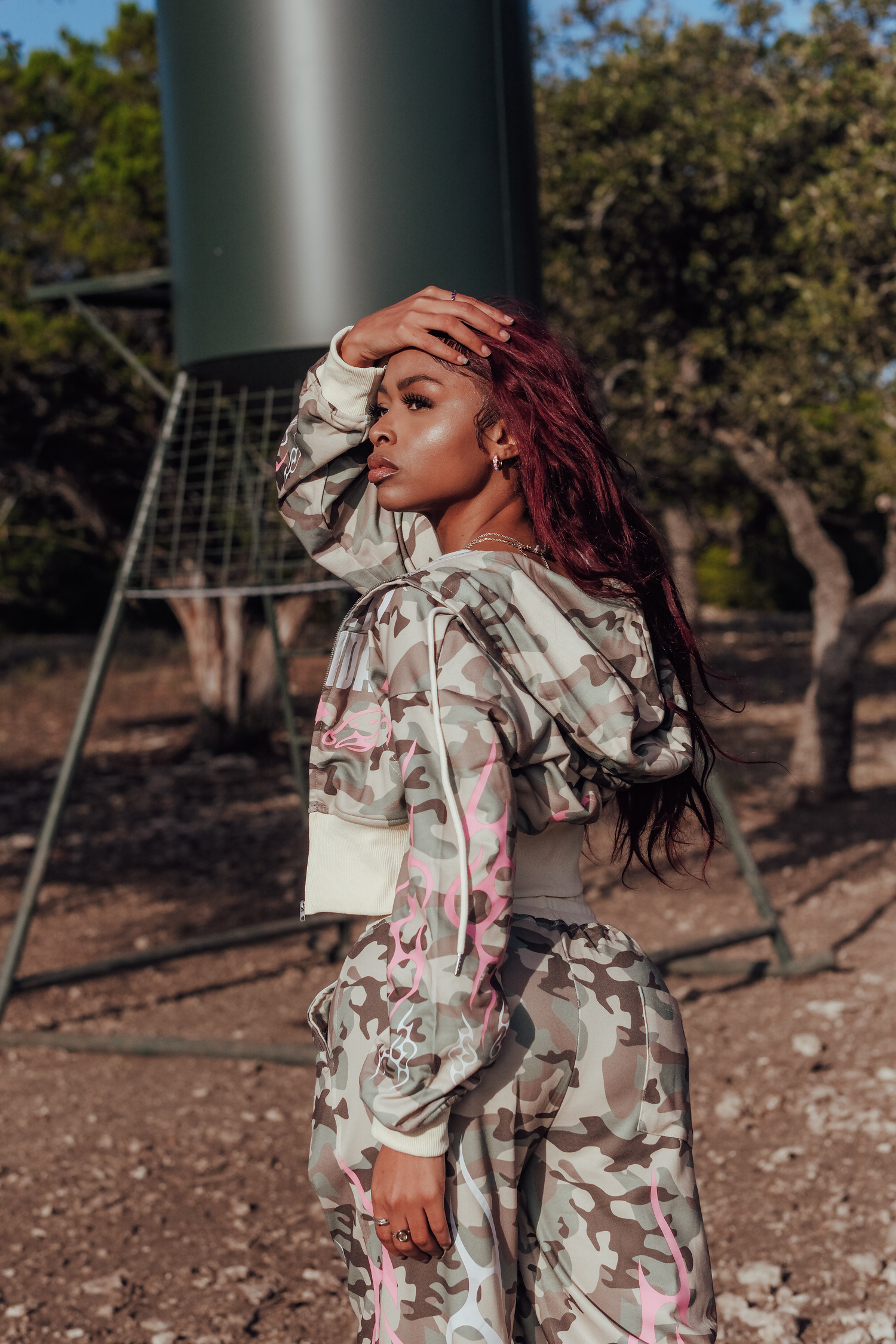 Blacktop Ranch Forever Legendary camo hoodie and pants set Cardi B collection 