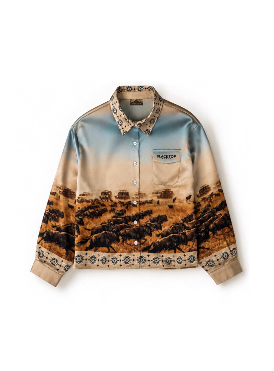 Wildebeest Western Silk Button Up