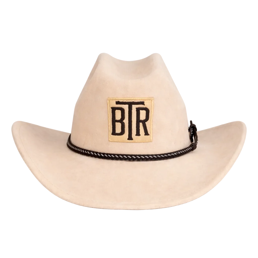 Front view of BTR Classic Adjustable Cowboy Hat with structured crown