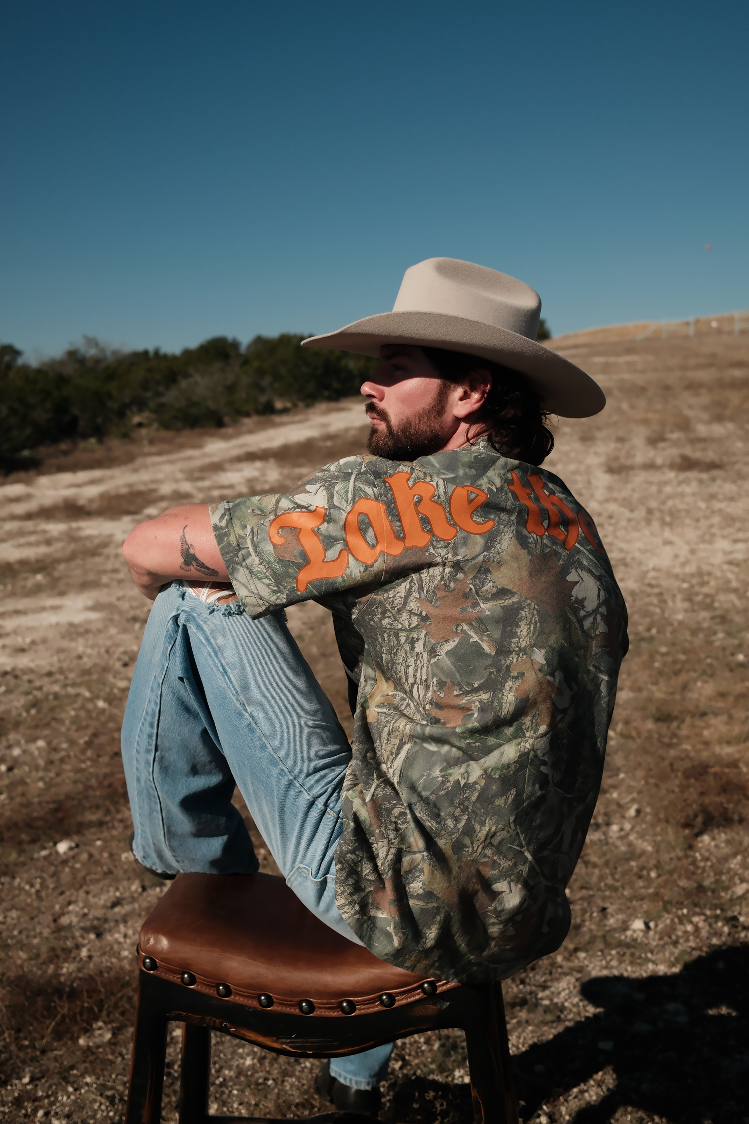 Lightweight cotton camo graphic tee Blacktop Ranch forest pattern shirt